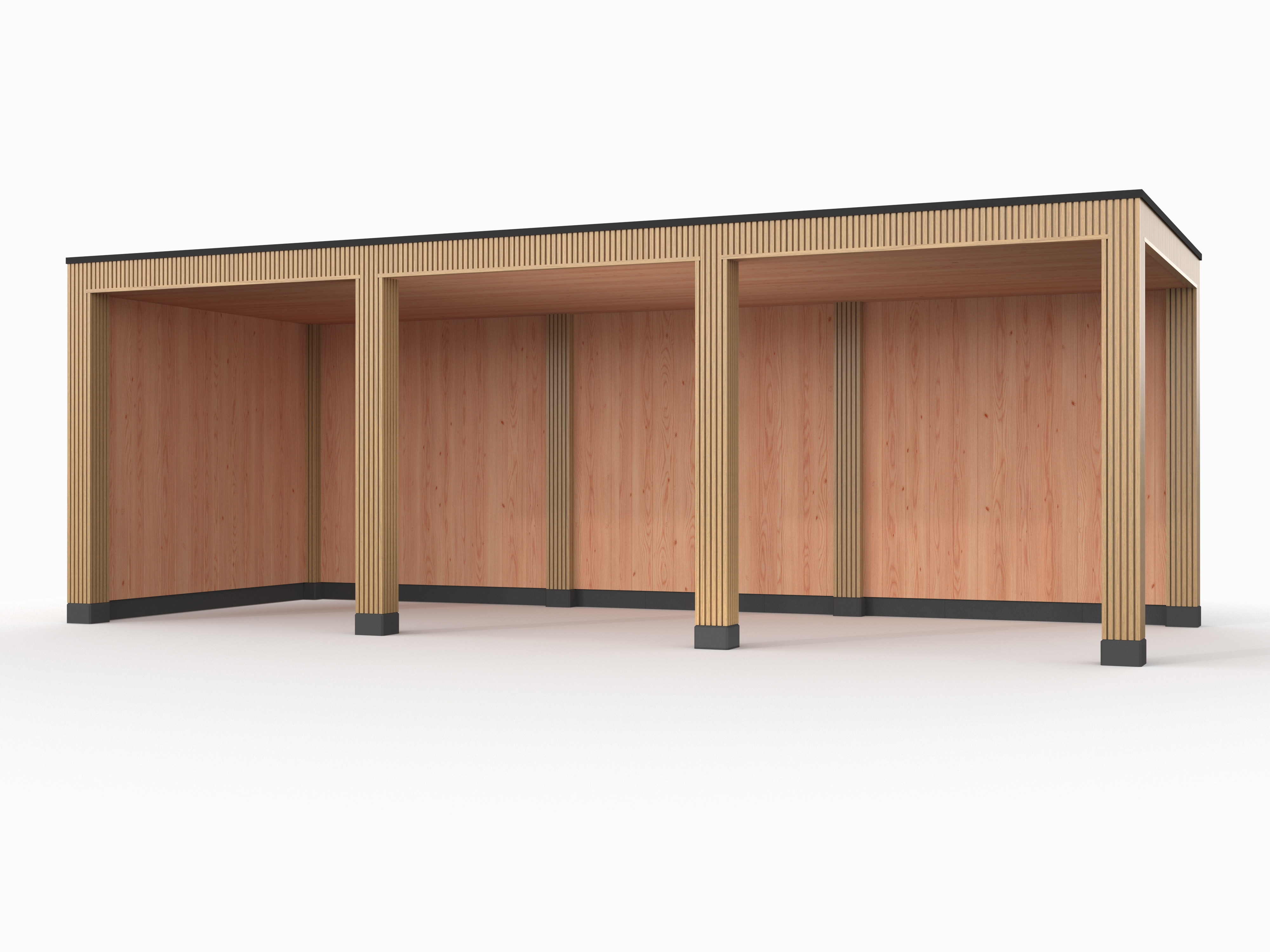Douglas overkapping, 750 x 300, met achterwand en zijwand, Westwood Rhombus Red Cedar - Afbeelding 1